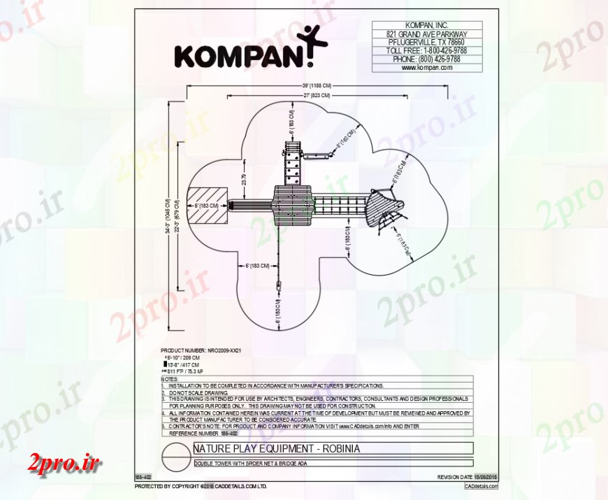 دانلود نقشه باغ طبیعت نمای بالای تجهیزات بازی   (کد142176)