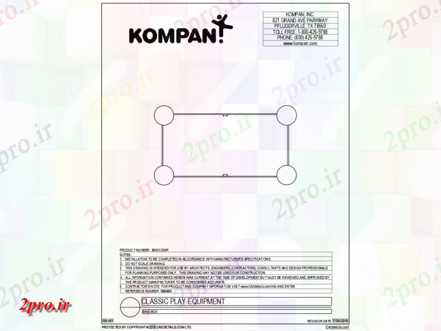 دانلود نقشه باغ شکل مربع تجهیزات بازی کلاسیک جزئیات (کد142234)