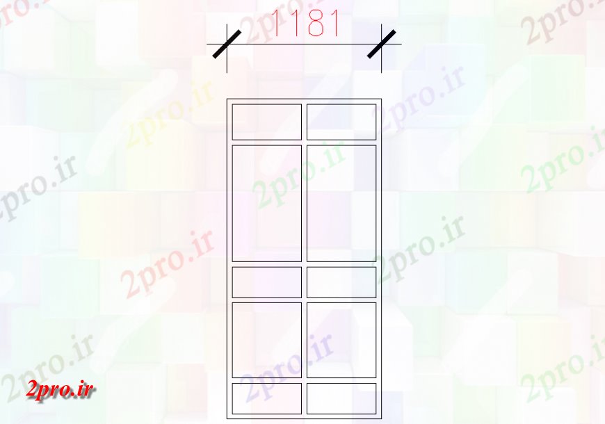 دانلود نقشه جزئیات طراحی در و پنجره  ساده خانه درب بلوک (کد142255)