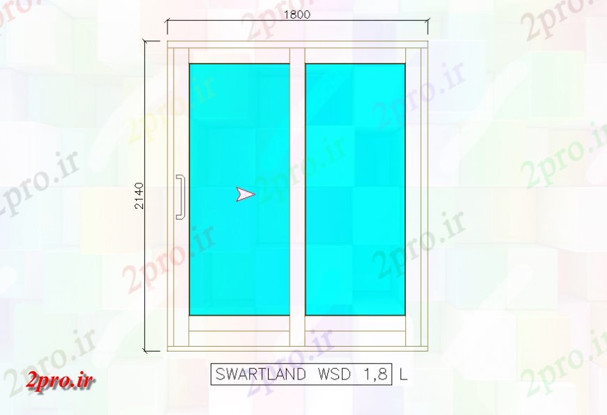 دانلود نقشه جزئیات طراحی در و پنجره  شیشه ای طراحی ویندوز در نشیمن (کد142256)
