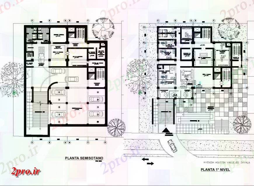 دانلود نقشه ساختمان اداری - تجاری - صنعتی طرحی منطقه ای 25 در 31 متر (کد142281)