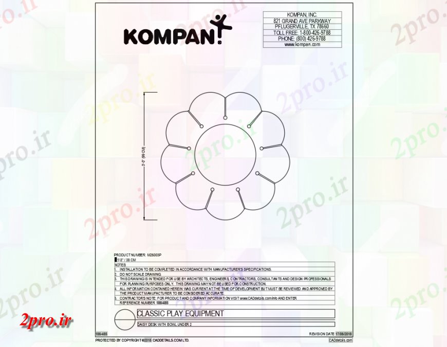 دانلود نقشه باغ شکل گرد تجهیزات بازی چوبی جزئیات (کد142323)