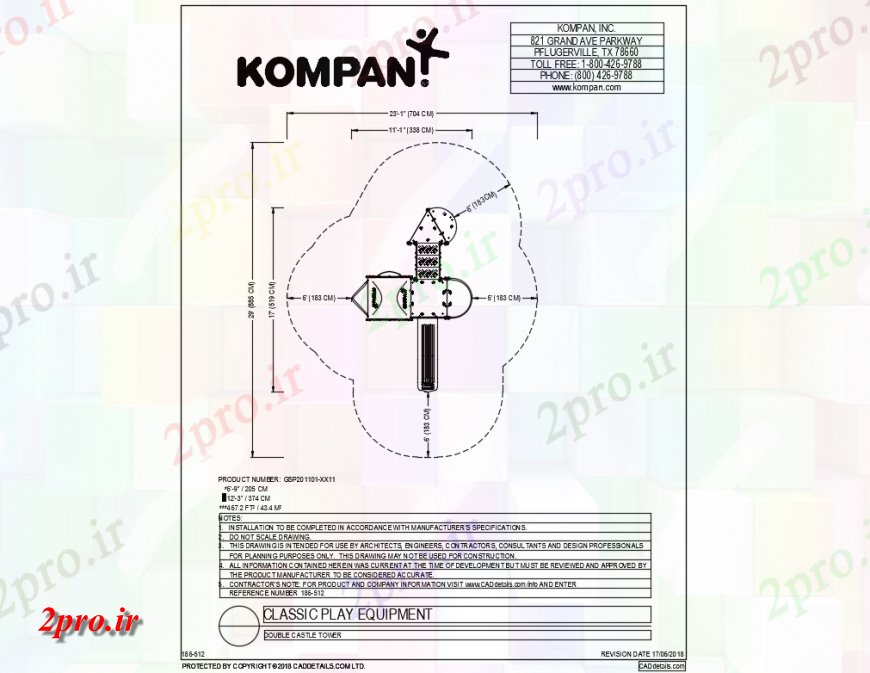 دانلود نقشه باغ تجهیزات دو قلعه بازی برج جزئیات (کد142372)