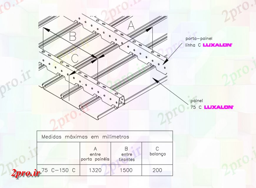 دانلود نقشه طراحی جزئیات ساختار کاذب فلزی ساختار سقف خانه (کد142430)