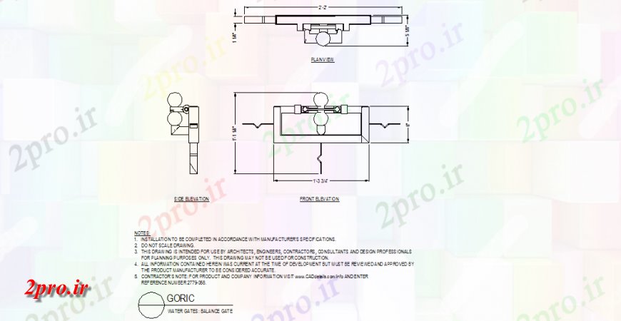 دانلود نقشه بلوک ، آرام ، نماد دروازه تعادل آب gate-  (کد142438)