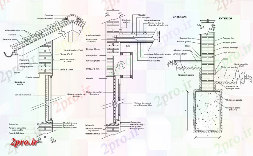 دانلود نقشه جزئیات میلگرد گذاریجزئیات پوشش بنیاد اشکوب کوتاه با نما مختلف (کد142500)