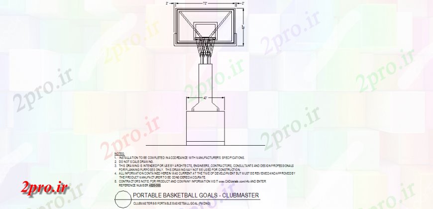 دانلود نقشه  طراحی پارک - محوطه - باغ   پوشش بسکتبال نما جلو  طراحی (کد142542)