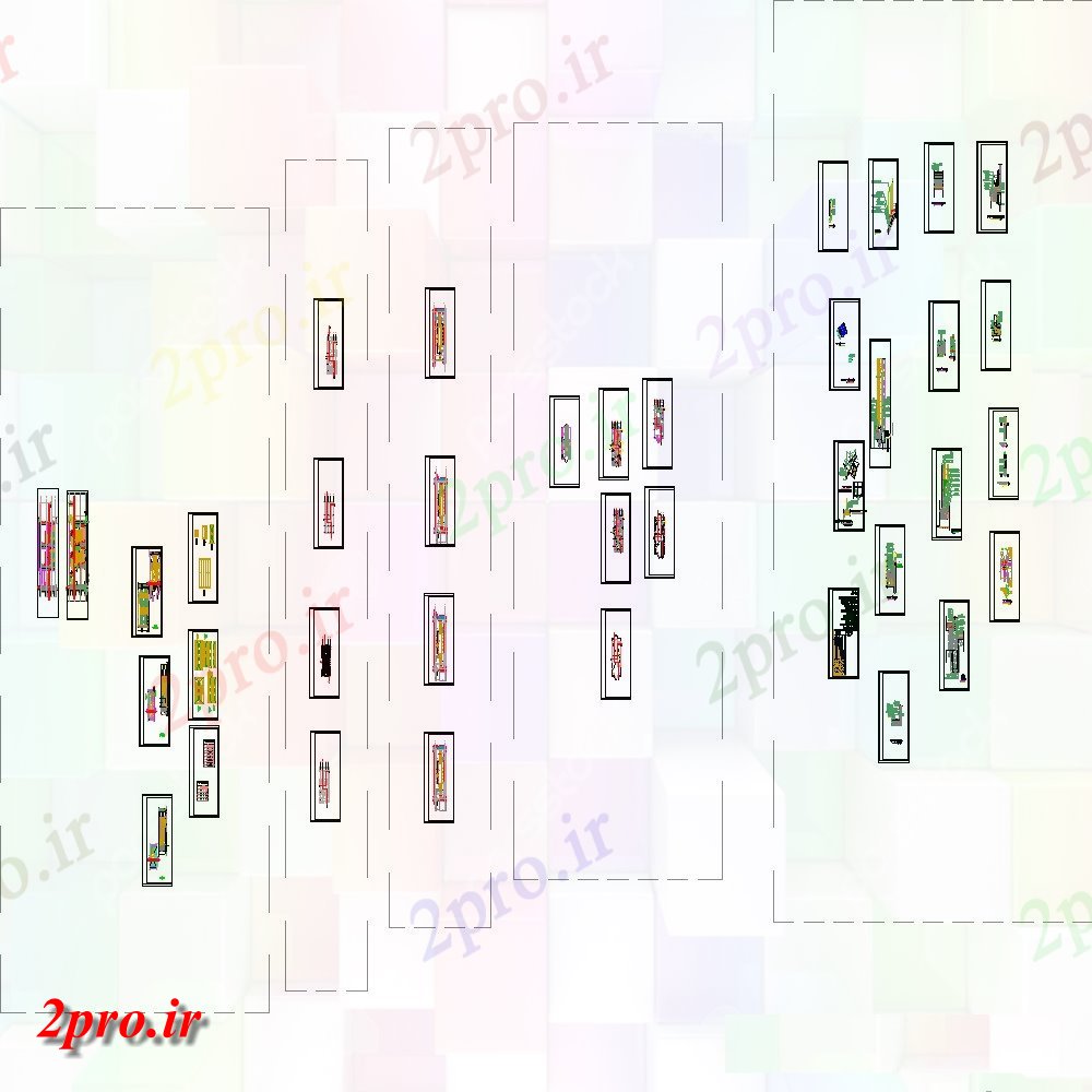 دانلود نقشه جزئیات طراحی در و پنجره  نما درب و بخش طرح (کد142567)