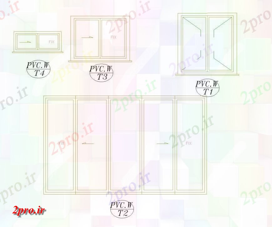 دانلود نقشه جزئیات طراحی در و پنجره  لغزان پنجره نما  طراحی (کد142569)