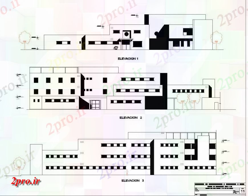 دانلود نقشه بیمارستان - درمانگاه - کلینیک جزئیات بیمارستان نما 48 در 125 متر (کد142584)