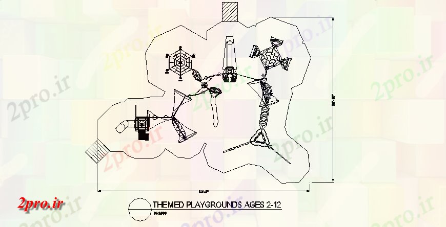 دانلود نقشه  طراحی پارک - محوطه - باغ   شش گوش شکل پارک مضمون  جزئیات (کد142591)