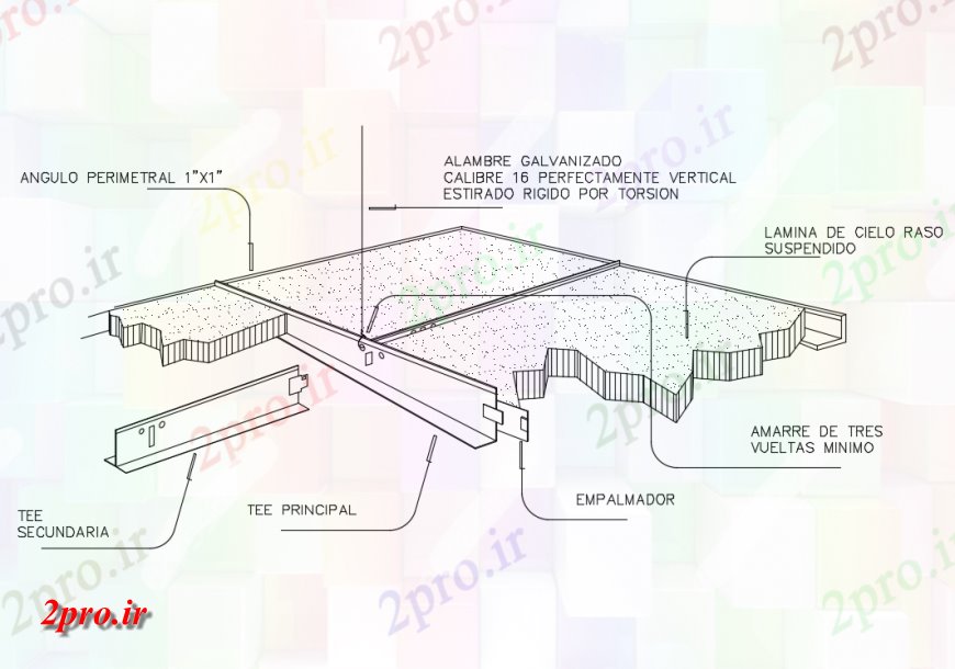 دانلود نقشه طراحی جزئیات ساختار ساختار سقف های کاذب و ساخت و ساز جزئیات (کد142695)