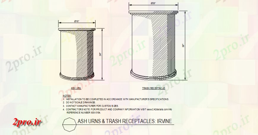 دانلود نقشه بلوک ، آرام ، نماد خاکستر کوزه برای خاکستر و زباله ظروف طراحی جزئیات جانبی (کد142708)