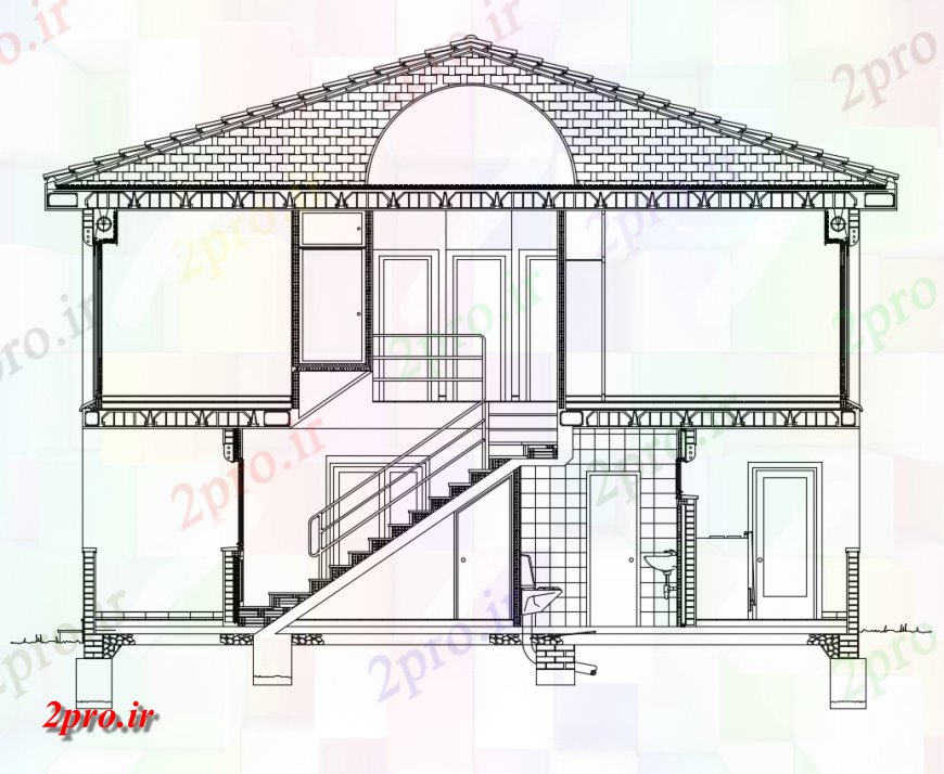 دانلود نقشه مسکونی  ، ویلایی ، آپارتمان  خانه طراحی با نمای نما (کد142757)