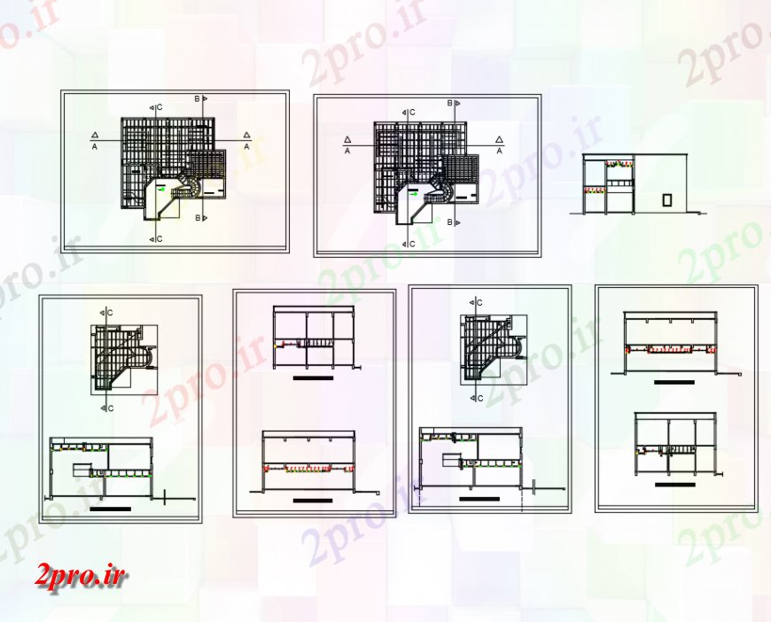 دانلود نقشه طراحی جزئیات ساختار جزئیات ساختار طبقه یک خانه (کد142763)