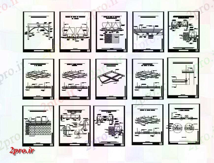 دانلود نقشه طراحی جزئیات ساختار کاذب ساختار سقف های کاذب و ساخت و ساز جزئیات (کد142790)