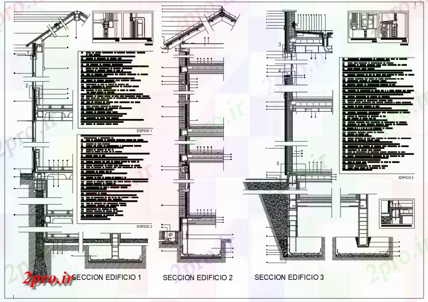 دانلود نقشه طراحی جزئیات تقویت کننده ساختمان بخش های مختلف با دیدگاه ساخت و ساز (کد142812)