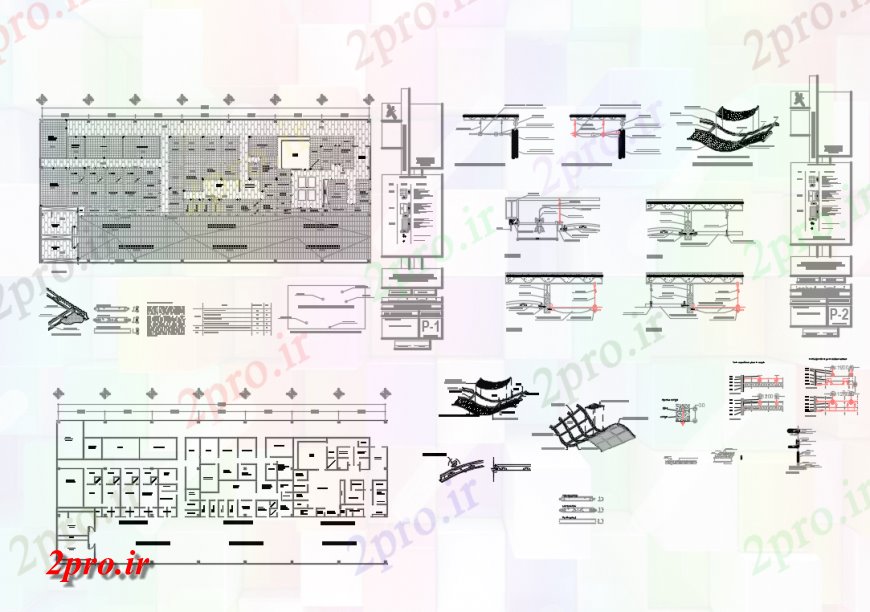 دانلود نقشه طراحی جزئیات ساختار پانل های سقف آکوستیک برای دفاتر و بیمارستان در انتظار اتاق (کد142813)
