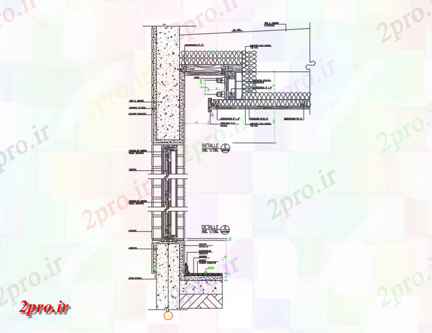 دانلود نقشه طراحی جزئیات ساختار کاشی های سقف کاذب را با اطلاعات ساختار  (کد142833)