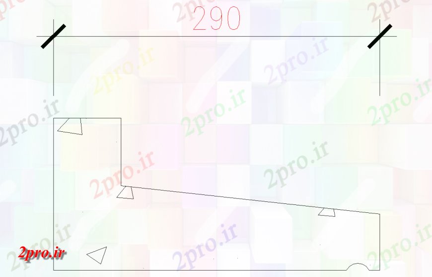 دانلود نقشه بلوک ، آرام ، نماد حجم 290 نظر بلوک بتن با عرض (کد143006)