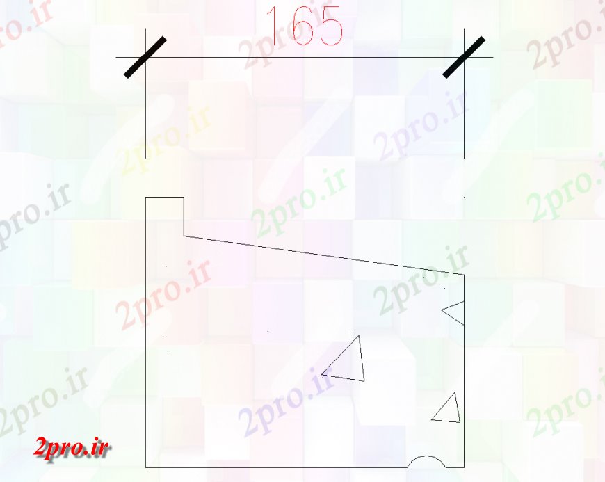 دانلود نقشه بلوک ، آرام ، نماد اندازه نما بلوک بتن با عرض (کد143013)