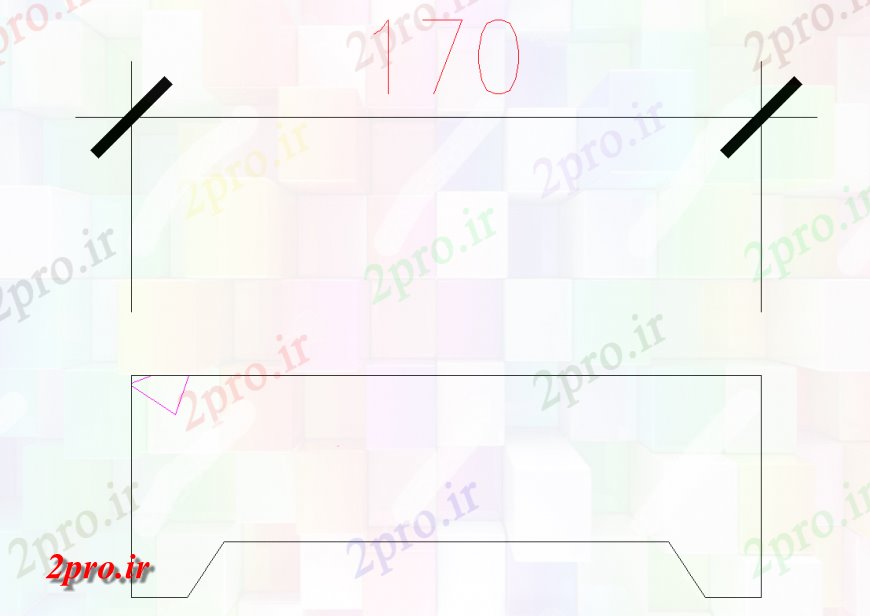 دانلود نقشه بلوک ، آرام ، نماد اندازه نما بلوک بتن با عرض (کد143052)