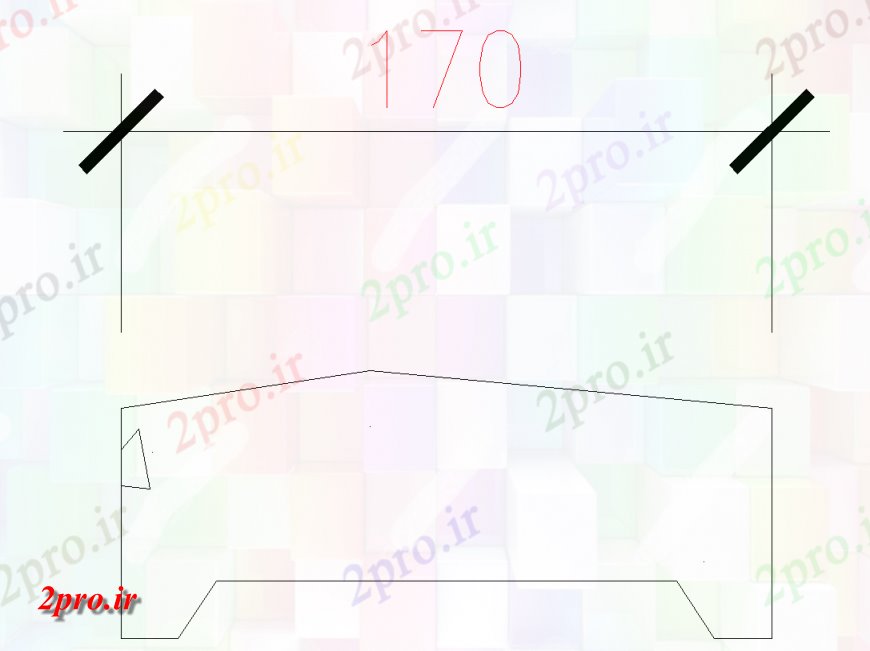 دانلود نقشه بلوک ، آرام ، نماد بلوک بتن  اندازه 170 بلوک با عرض (کد143059)