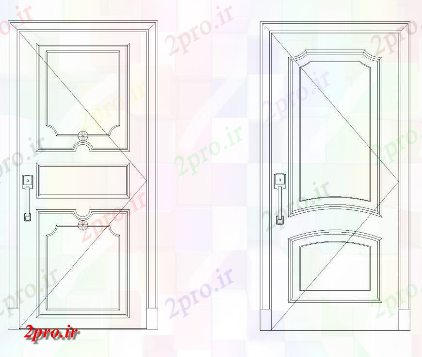 دانلود نقشه جزئیات طراحی در و پنجره   آلومینیوم درب و  اتوکد (کد143123)