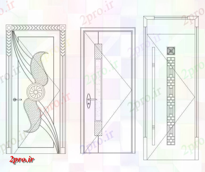 دانلود نقشه جزئیات طراحی در و پنجره  طراحی چرخ نما درب (کد143149)