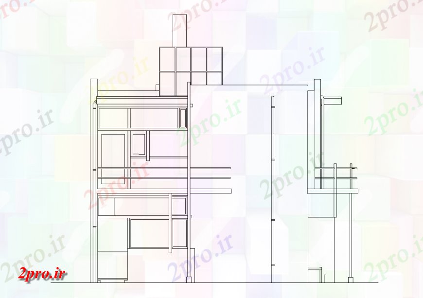 دانلود نقشه مسکونی  ، ویلایی ، آپارتمان  خانه طراحی با نمای معماری (کد143174)