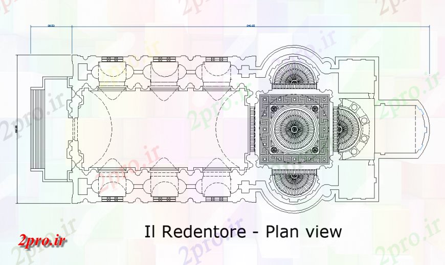 دانلود نقشه کلیسا - معبد - مکان مذهبی طراحی کلیسا با طرحی با نظر معماری  (کد143179)