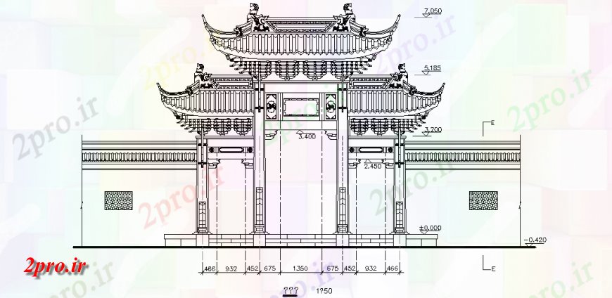 دانلود نقشه معماری معروف طراحی معماری مشهور با  نما آن (کد143199)