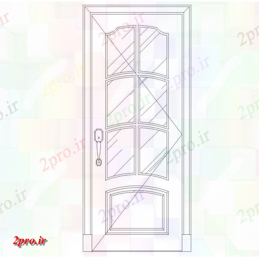 دانلود نقشه جزئیات طراحی در و پنجره   های شیشه ای بلوک های  الگوی درب اتوکد (کد143266)