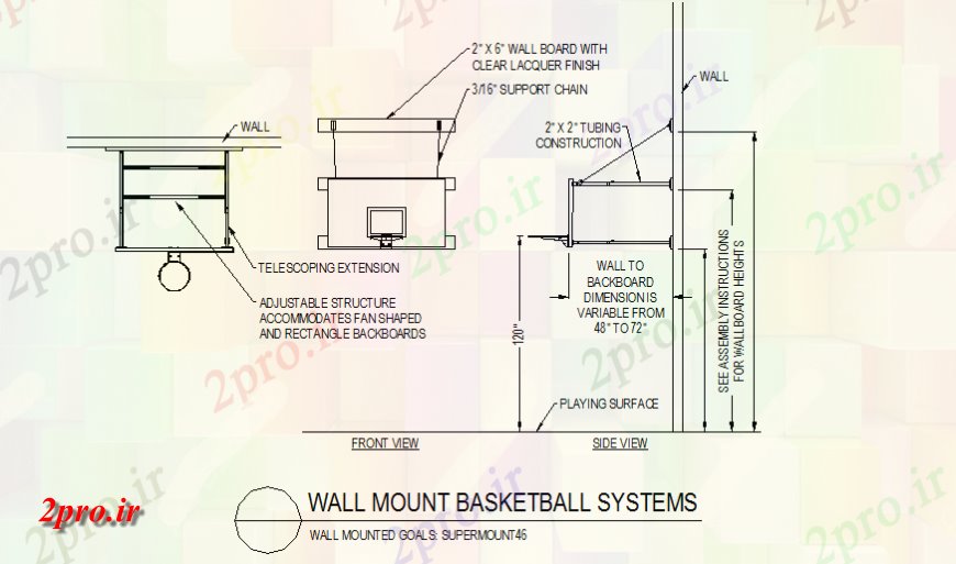 دانلود نقشه  طراحی پارک - محوطه - باغ   دیوار کوه بسکتبال طرحی سیستم جزئیات و نما جزئیات (کد143271)