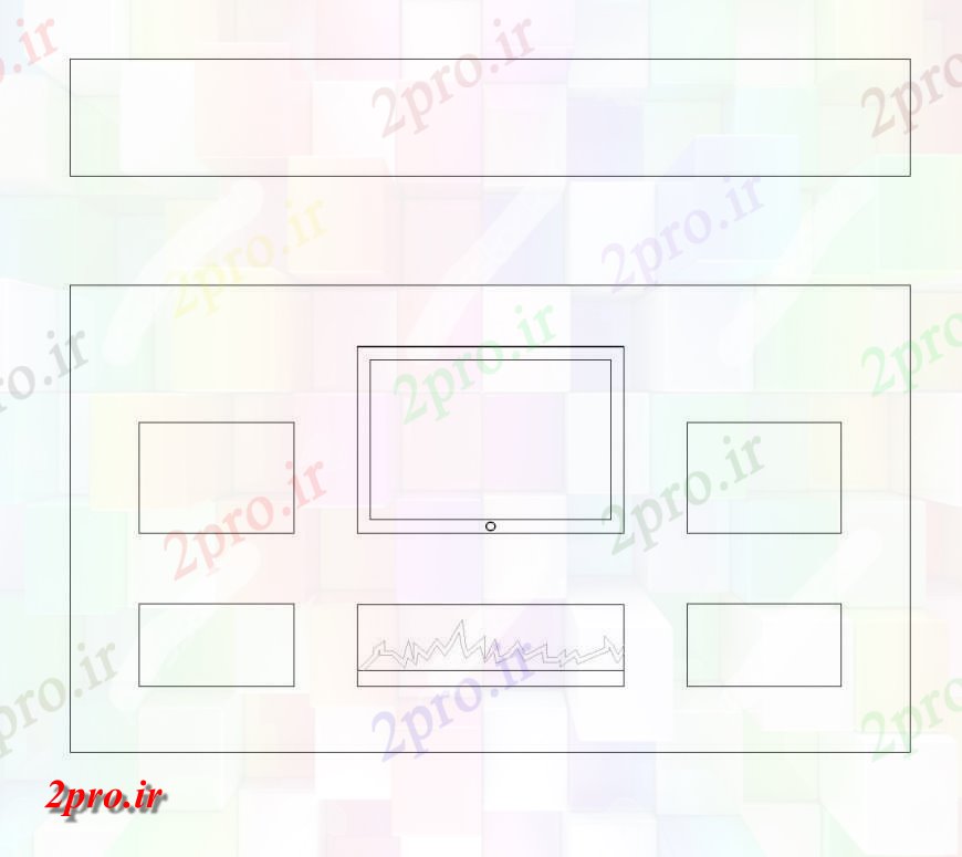 دانلود نقشه بلوک ، آرام ، نماد تلویزیون و واحد شومینه   (کد143340)