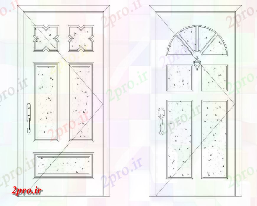 دانلود نقشه جزئیات طراحی در و پنجره  درب بتنی بلوک  طرحی  (کد143402)