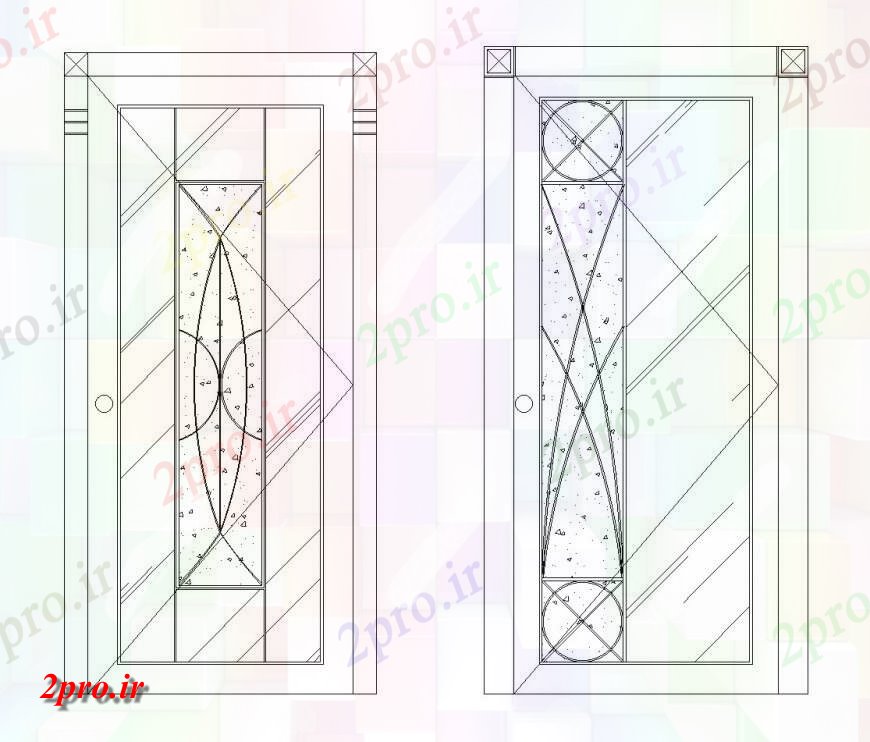 دانلود نقشه جزئیات طراحی در و پنجره    درب بتن ریزی  چیدمان (کد143403)