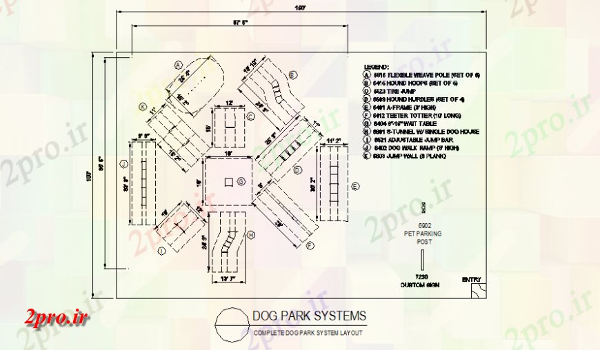 دانلود نقشه پارک - باغ    عمومی سگ جزئیات پارک  طراحی (کد143427)