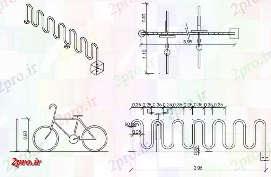 دانلود نقشه بلوک ، آرام ، نماد دوچرخه سواری جزئیات مقابل (کد143472)