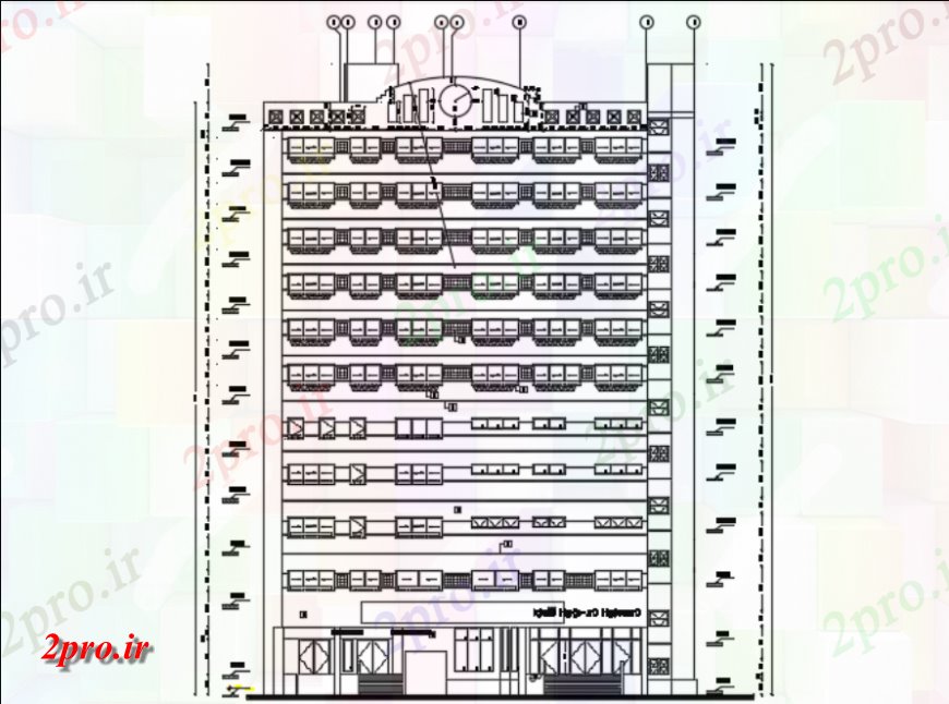 دانلود نقشه بیمارستان -  درمانگاه -  کلینیک بیمارستان جزئیات نما جلو (کد143488)