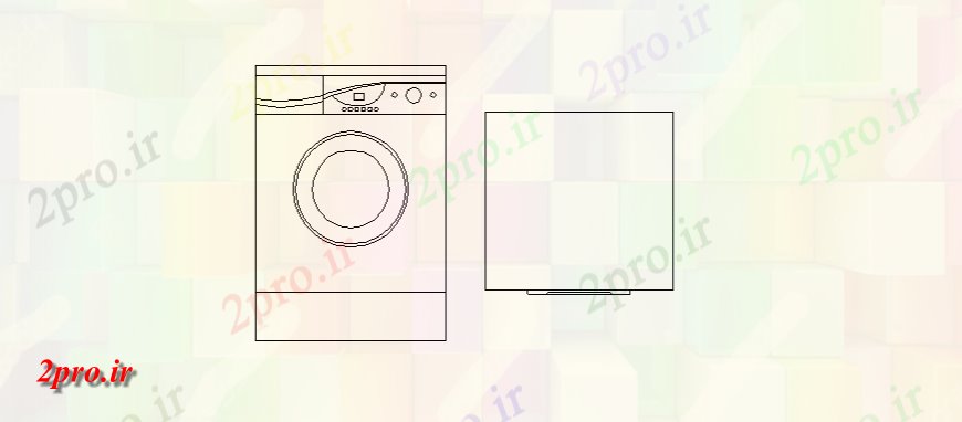 دانلود نقشه آشپزخانه لباسشویی جزئیات دستگاه  طراحی (کد143550)