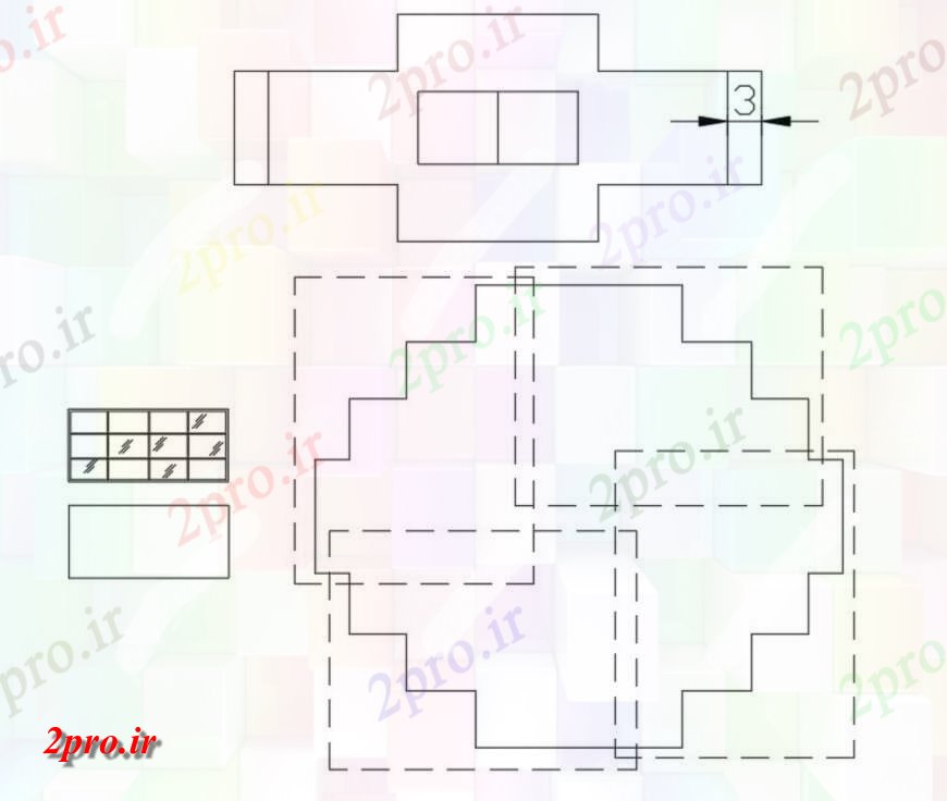 دانلود نقشه مسکونی  ، ویلایی ، آپارتمان  خط پنهان  طرحی خانه  (کد143596)