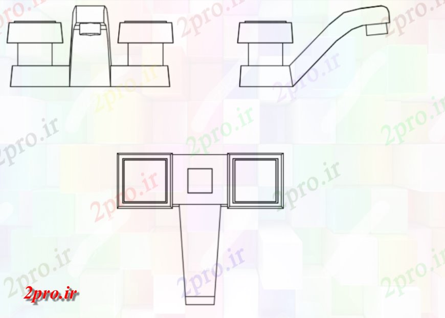 دانلود نقشه حمام مستر طرحی شیپور خاموشی معماری (کد143615)