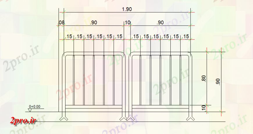دانلود نقشه طراحی جزئیات ساختار محافظ نرده های  طرحی جزئیات (کد143645)