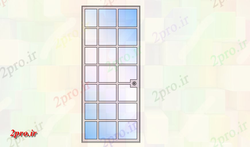 دانلود نقشه جزئیات طراحی در و پنجره  شیشه ای پنل درب  جزئیات (کد143651)