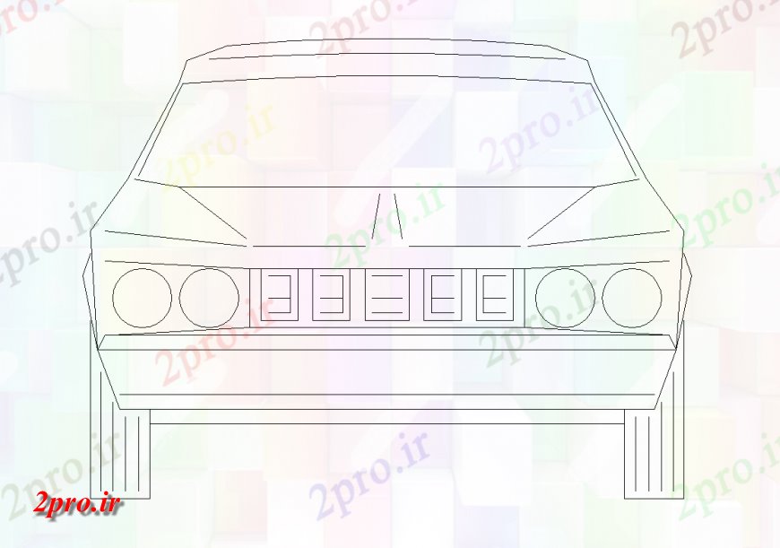 دانلود نقشه بلوک وسایل نقلیه نمای با ماشین طراحی ایزومتریک (کد143681)