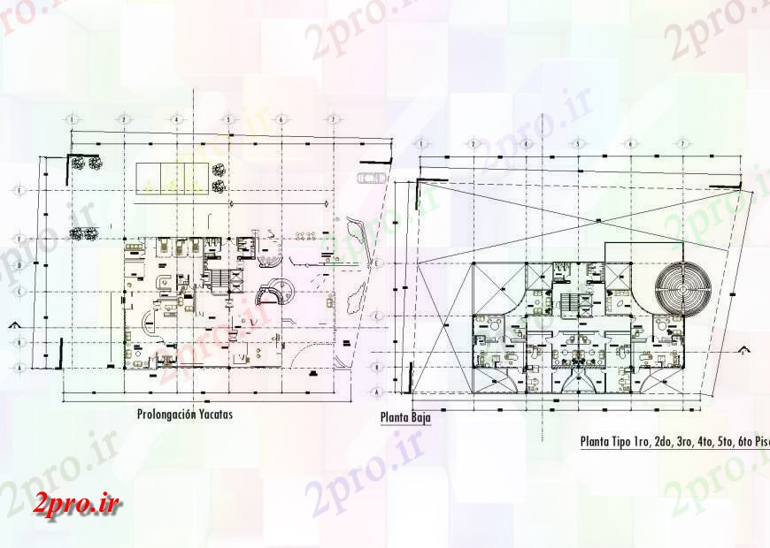 دانلود نقشه ساختمان اداری - تجاری - صنعتی جزئیات دفتر طراحی 25 در 34 متر (کد143850)