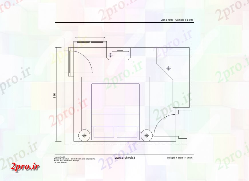 دانلود نقشه حمام مستر مشخصات داخلی طرحی اتاق خواب (کد143931)