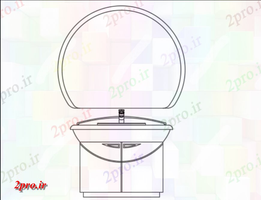 دانلود نقشه حمام مستر واحد پوچی حمام و آینه (کد143991)