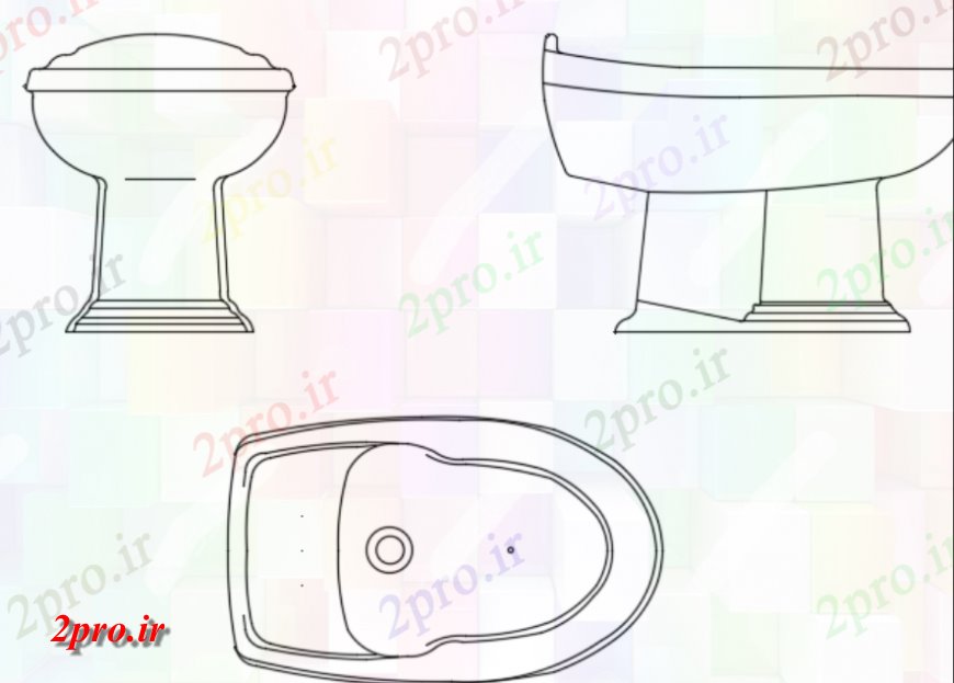 دانلود نقشه حمام مستر حمام جزئیات نما توالت (کد144004)